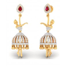 Touched Dancing Doll Gold Studs for Girls